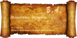 Buschner Aranka névjegykártya